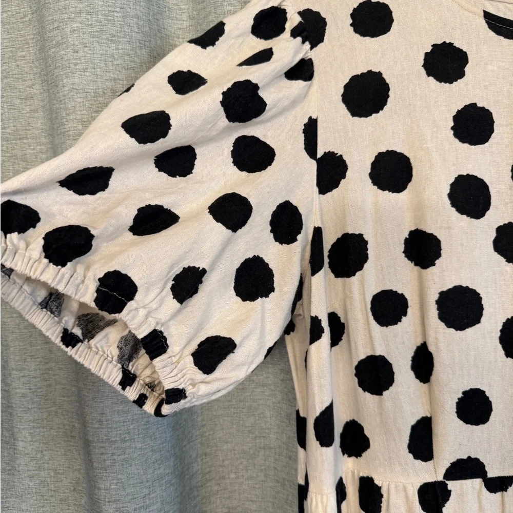 Who What Wear Black and Cream Polka Dot Maxi Dress - Picture 3 of 3